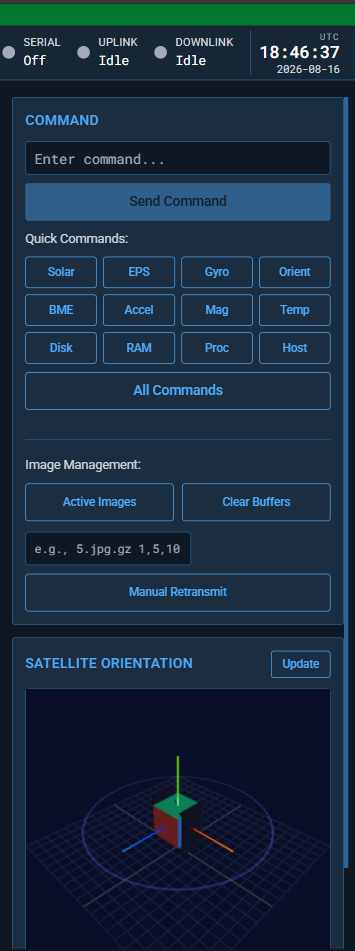 Right column - command center and 3D orientation
