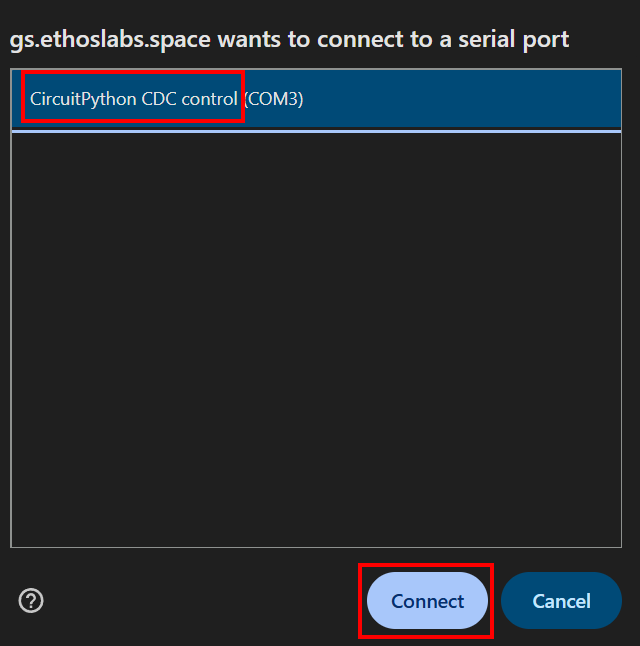 Serial Port Selection