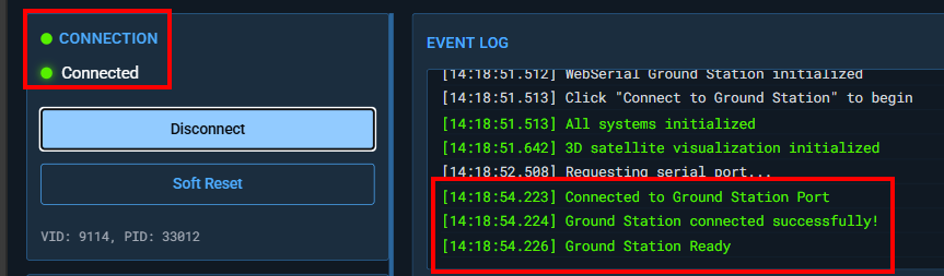 Successful Connection to Serial Port